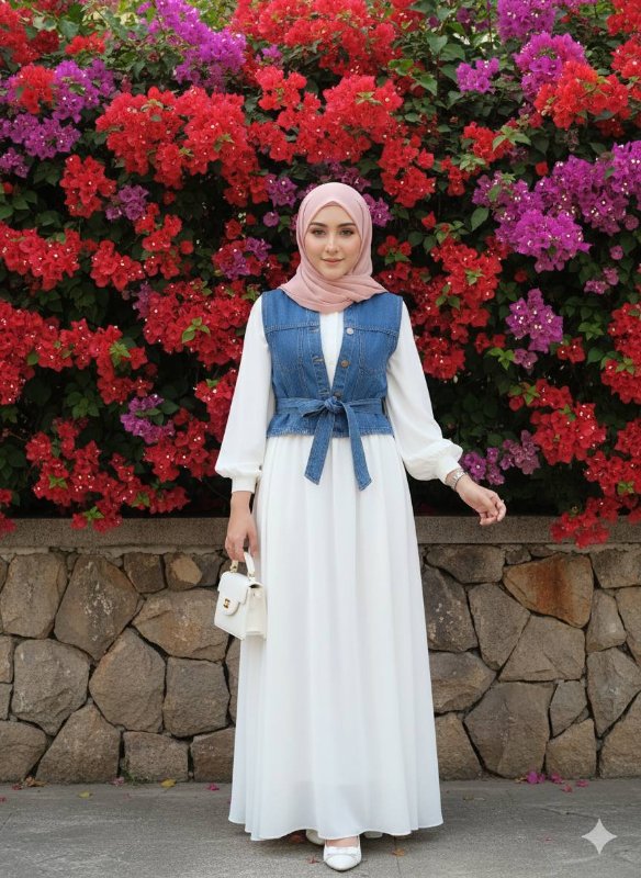 Elegance in Bloom: A Stylish Woman Amidst Bougainvillea Beauty
