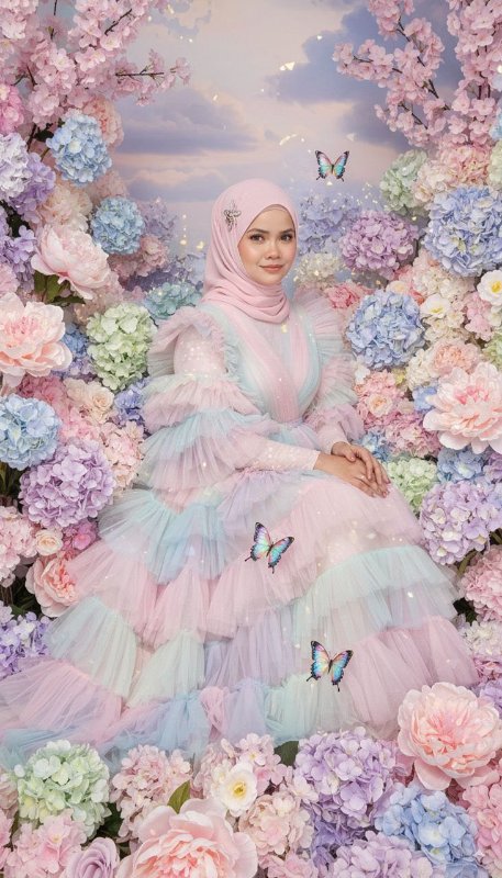 A Dreamlike Floral Fantasy in Pastel Tulle