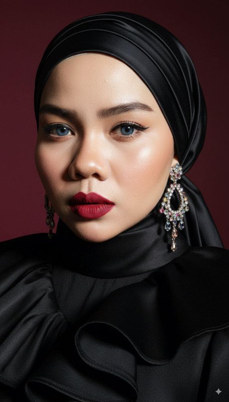 Glamour in Satin: A Bold Fashion Editorial Portrait